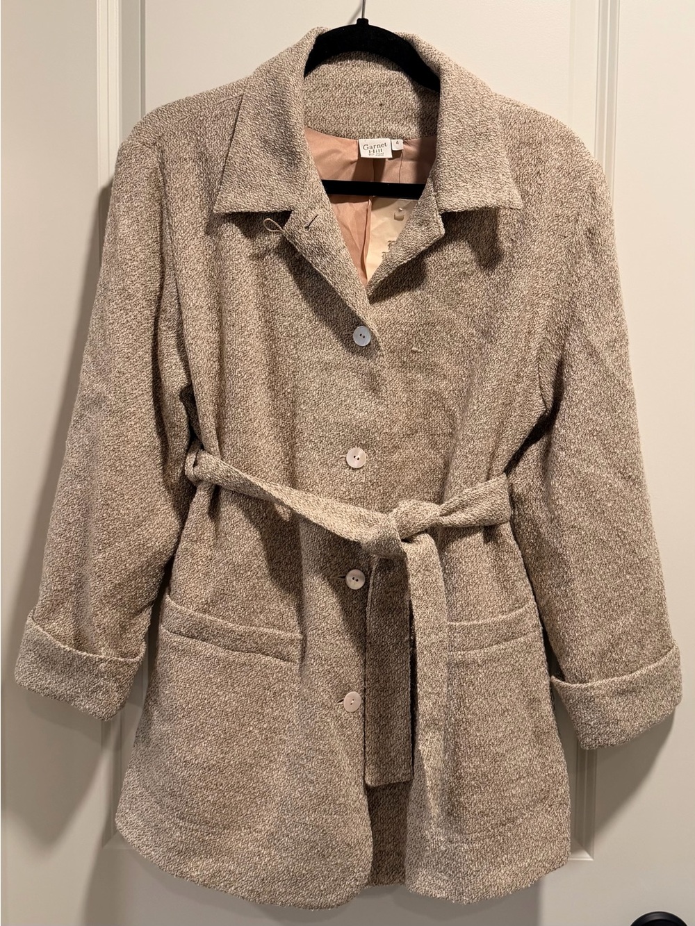 Garnet Hill Women’s Wool-blend Blouce/Tweed Coat Size 4 NWT